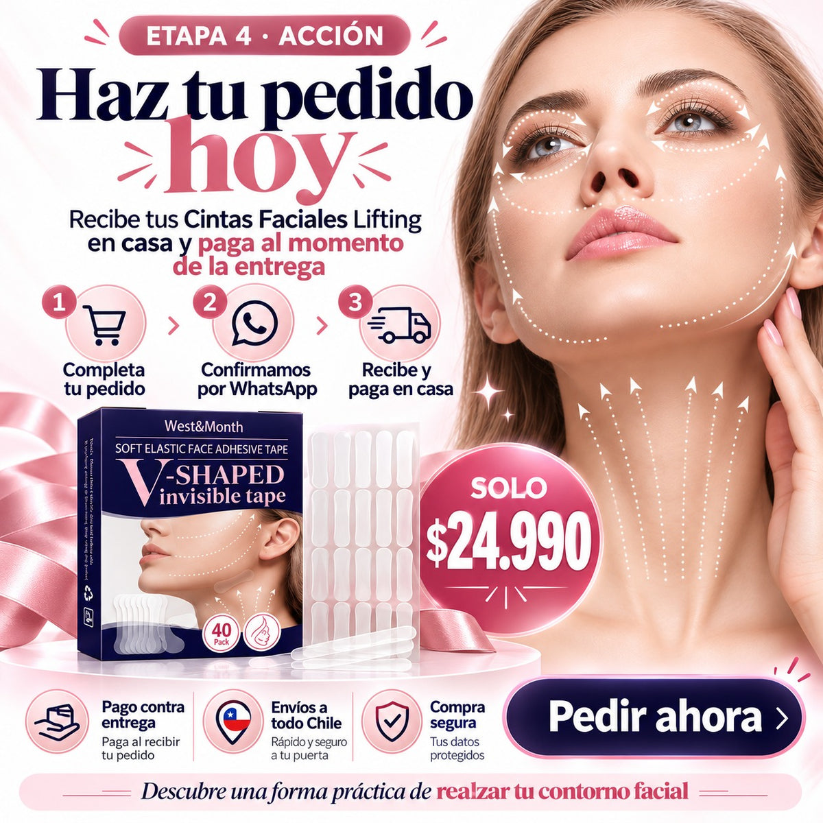 Cintas Faciales Lifting 40 tiras en caja