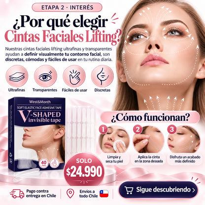 Cintas Faciales Lifting 40 tiras en caja