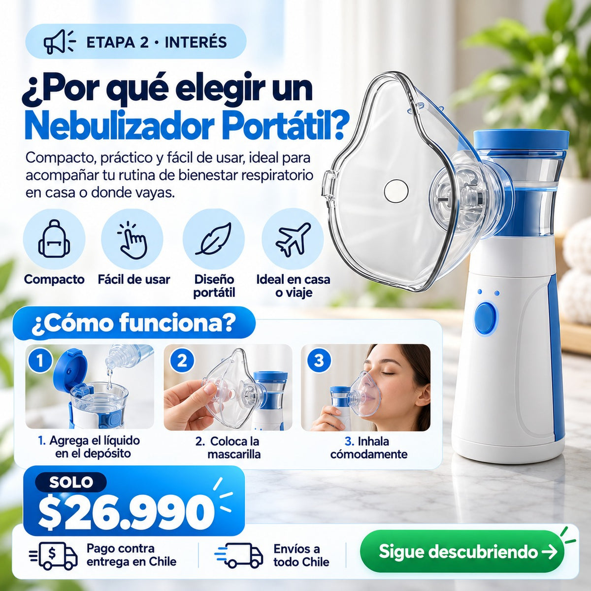 Nebulizador Portátil Niños y Adultos